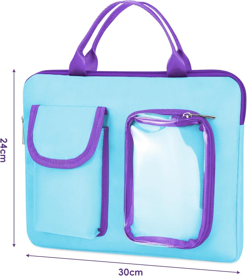 Annmore Carrying Bag for LEXiBOOK Educational and Bilingual Laptop, Blue/Purple - Image 4